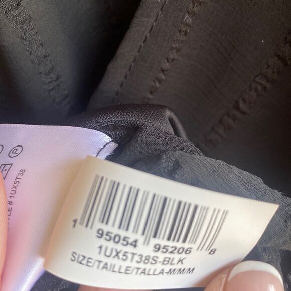 NWT - BCBGeneration Long Ballon Sleeve Wrap Style Sheer Crop Blouse Size: M - Picture 13 of 15